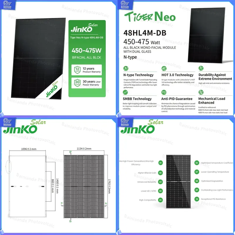 Jinko Solar Panel N-Type - لوح شمسي أحادي البلورة من نوع